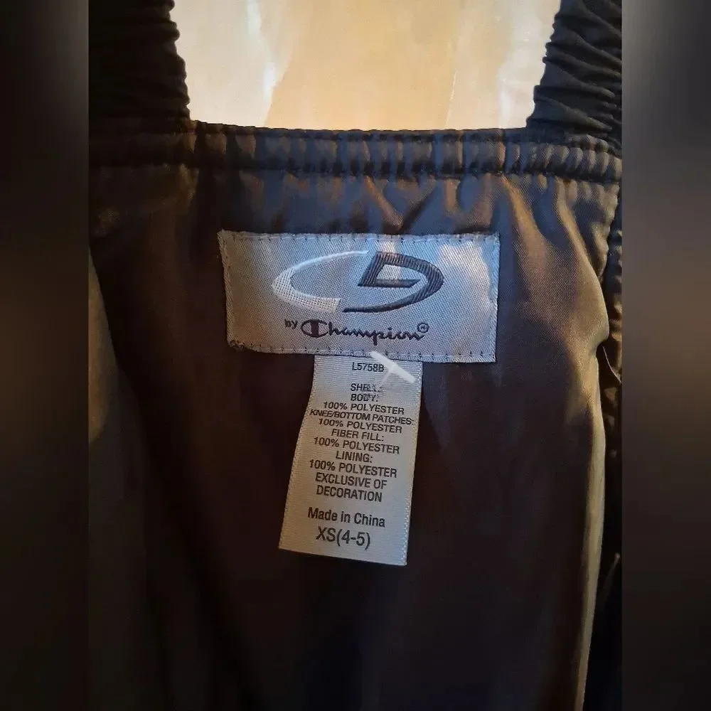 Champion Kids Black Snow Bib with Neon Accents Size XS (4-5)